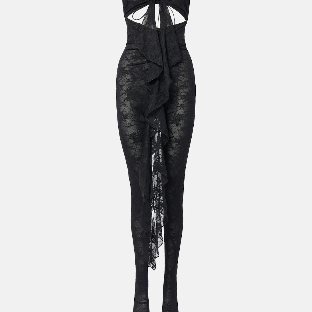 Oséree - Ruffled cutout lace catsuit