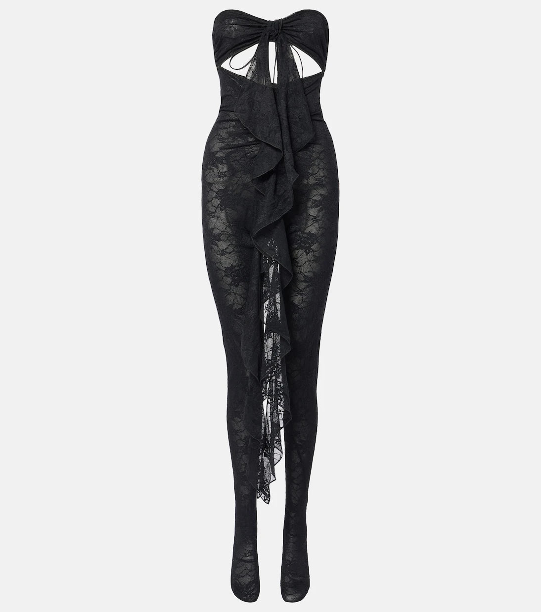 Oséree - Ruffled cutout lace catsuit