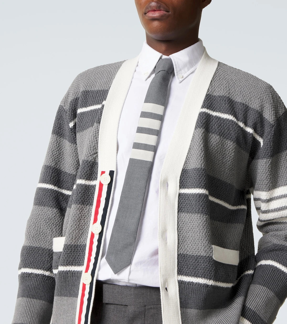Thom Browne - Striped cotton cardigan
