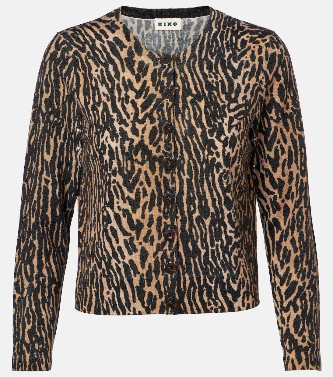 Rixo - Peony leopard-print wool cardigan