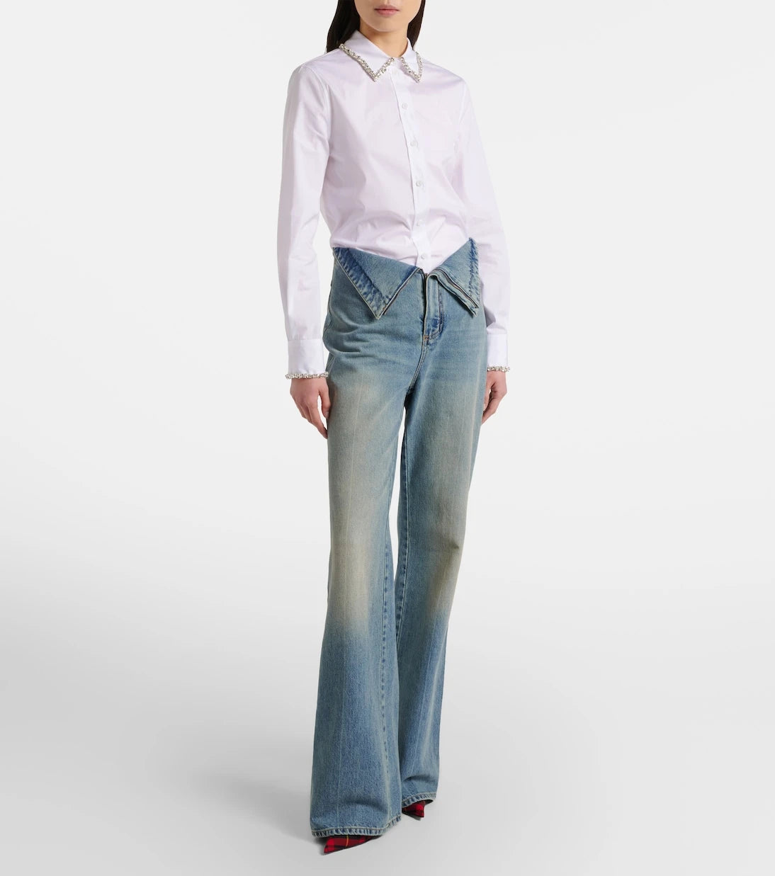 McQueen - Yüksek belli geniş paça jean