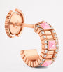 Mini Rose Gold, Diamond and Quartzite Life Hoop Earrings