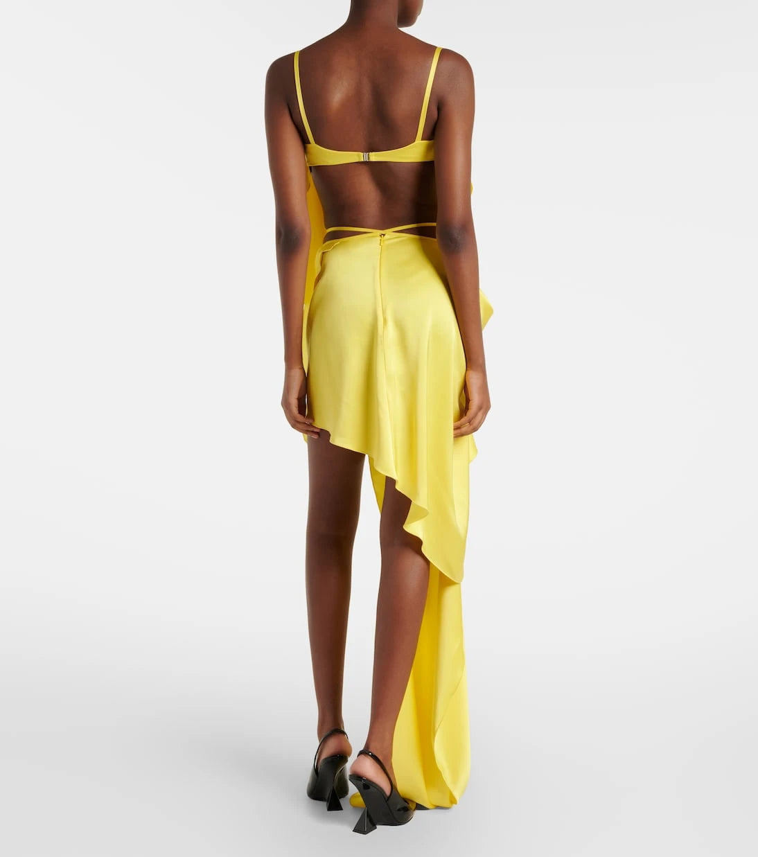 David Koma - Draped satin top and skirt set