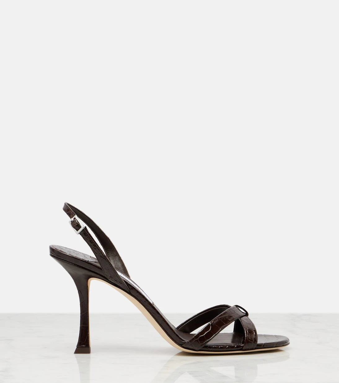 Jimmy Choo - Elsy 90 croc-effect leather sandals