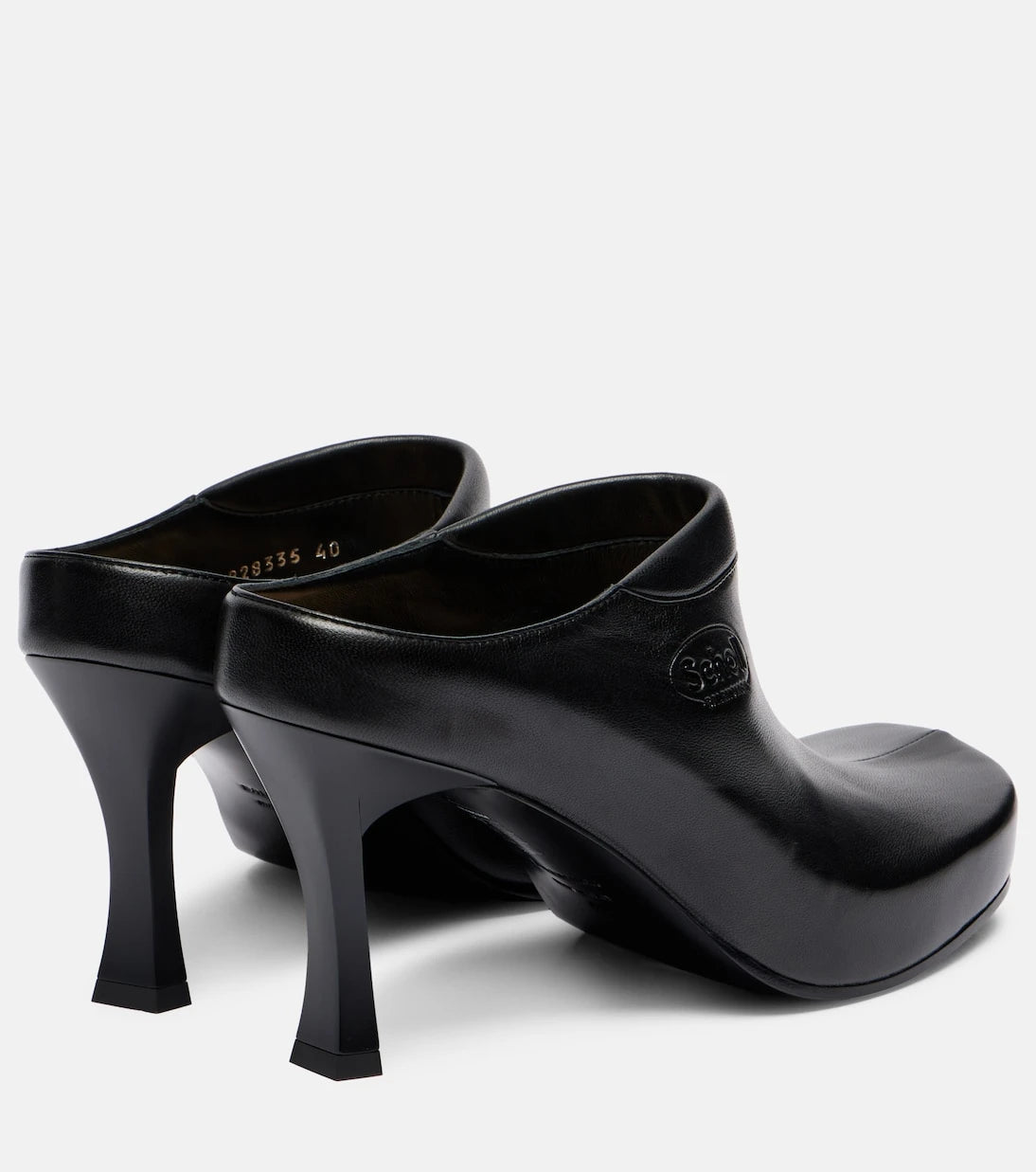 Balenciaga - حذاء مفتوح x Scholl 80 من الجلد