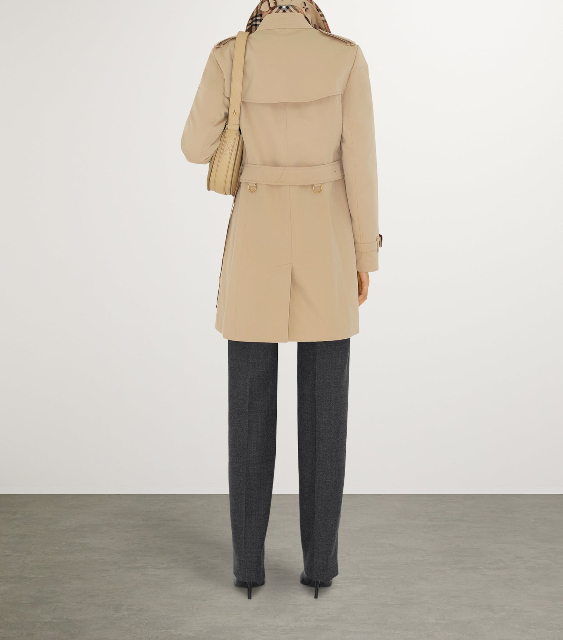 Burberry Yellow Gabardine Chelsea Short Trench Coat