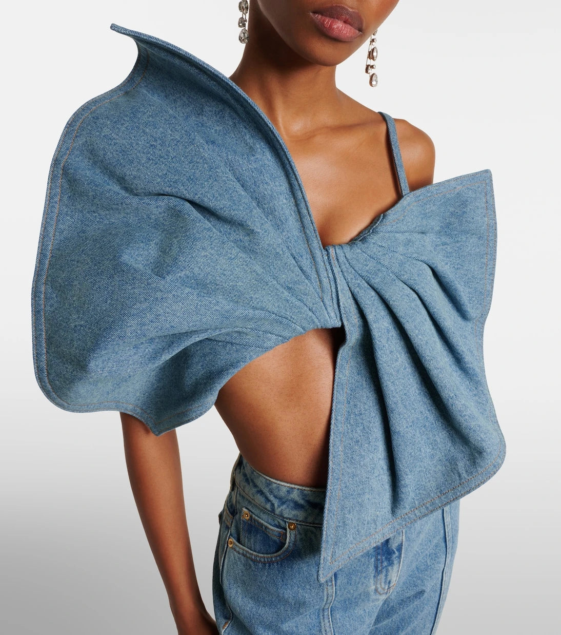 Nina Ricci - Bow-detail denim top