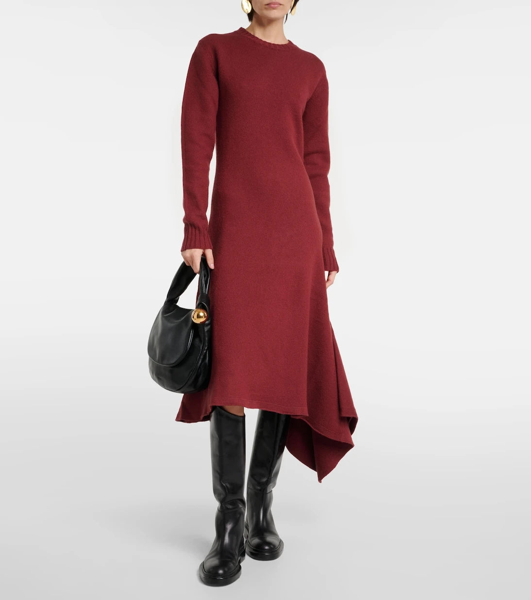 Jil Sander - Asymmetric wool midi dress