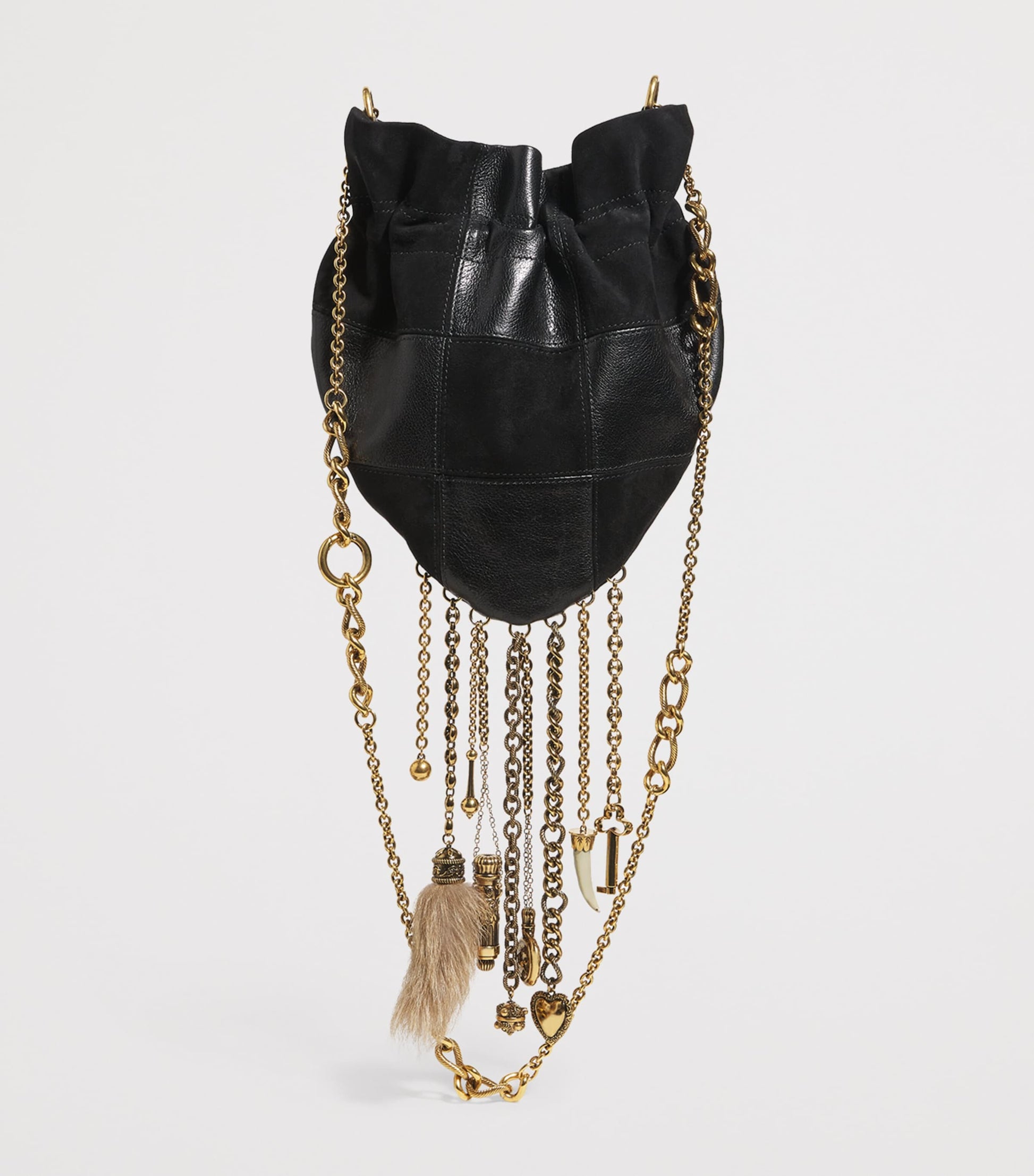 Chloé Black Patchwork-Leather Charms Cross-Body Bag