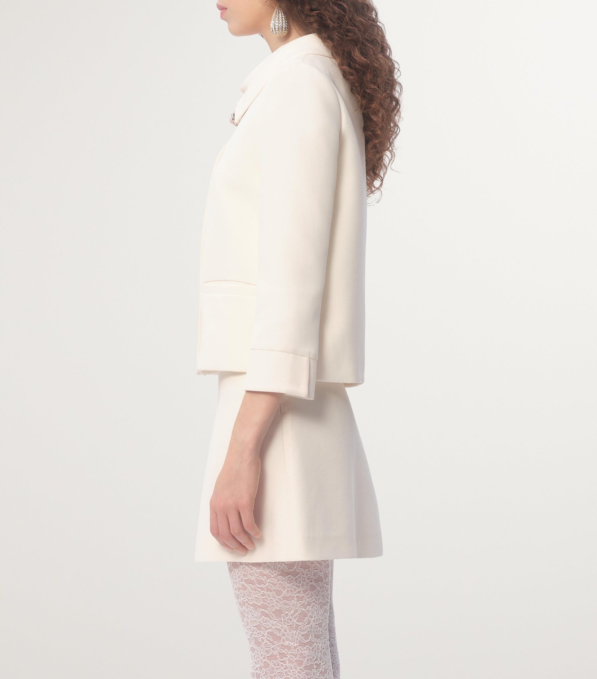 Valentino Ivory Wool-Silk Coat