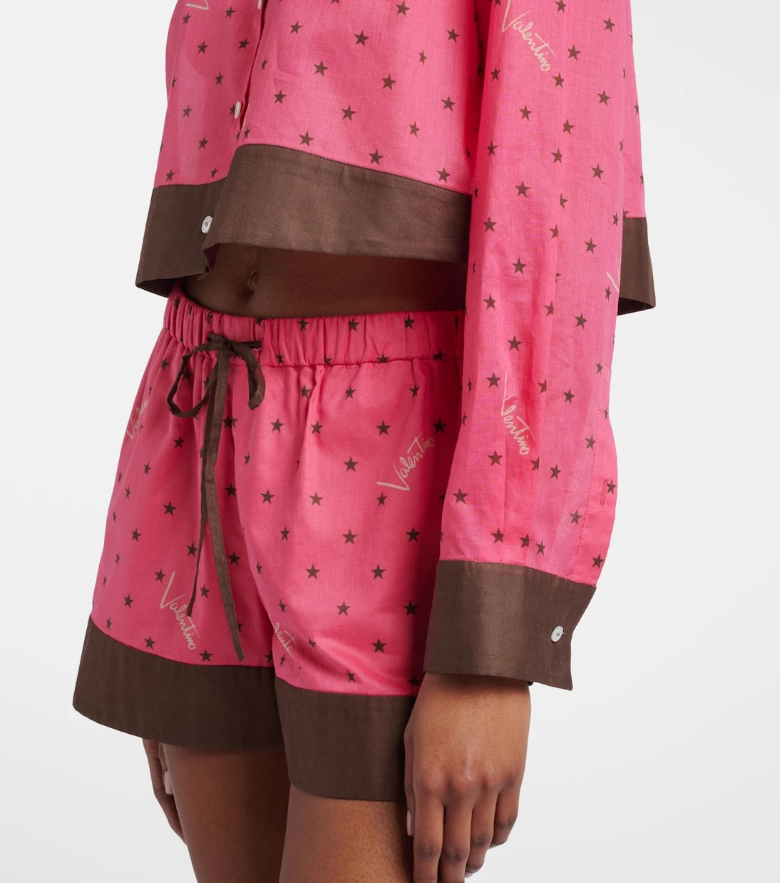 Valentino - Cropped printed cotton shirt