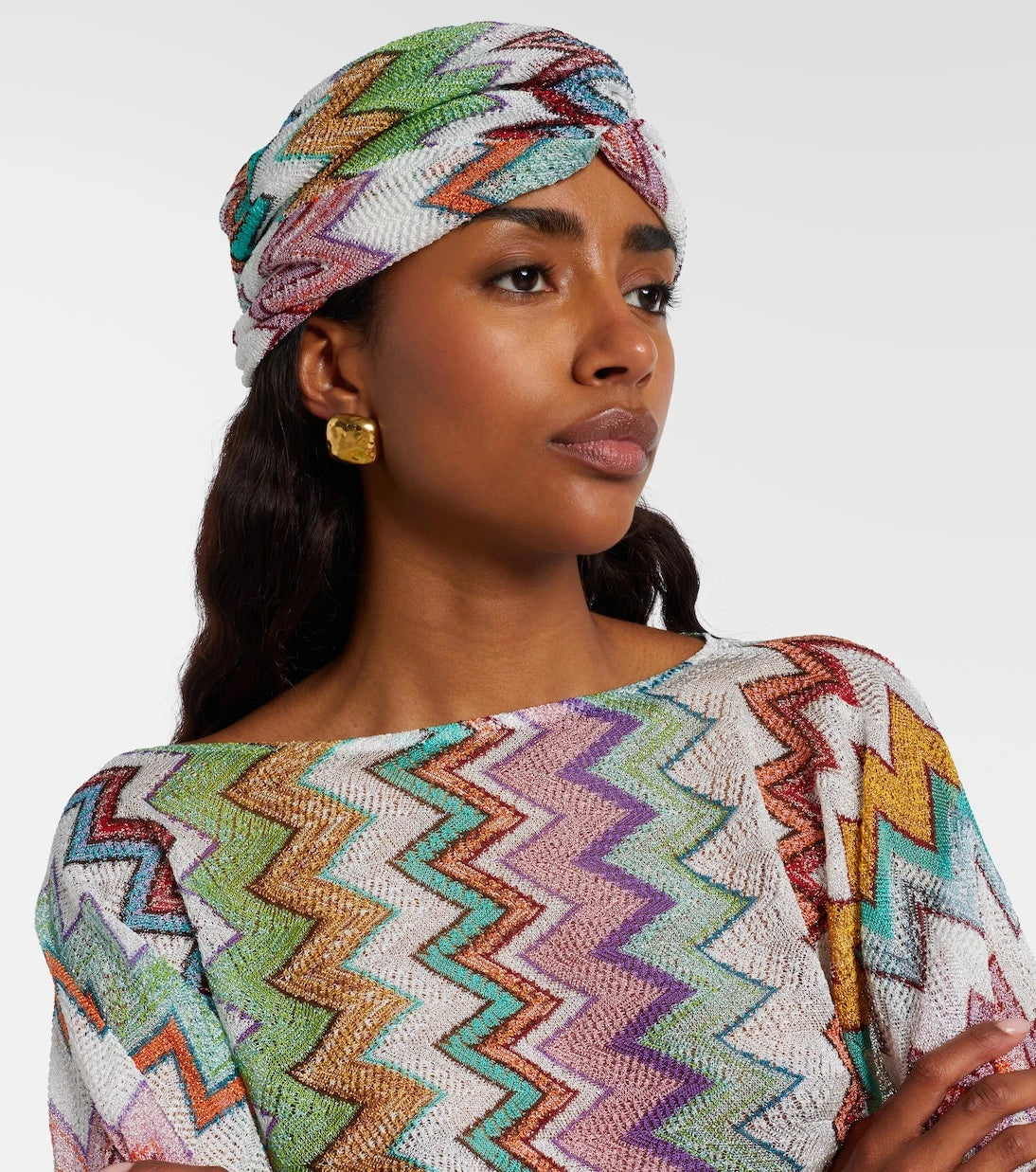 Missoni - طوق رأس لاميه بنقشة متعرجة