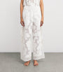 Loretta Caponi White Lace-Trim Clarissa Trousers