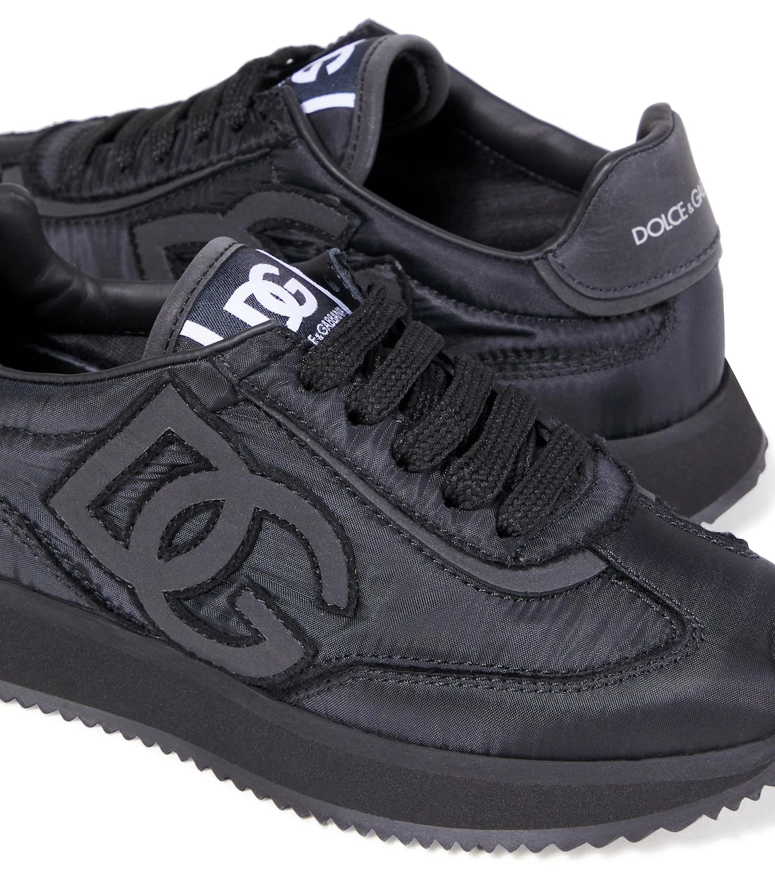Dolce&Gabbana Kids - DG leather-trimmed snekaers