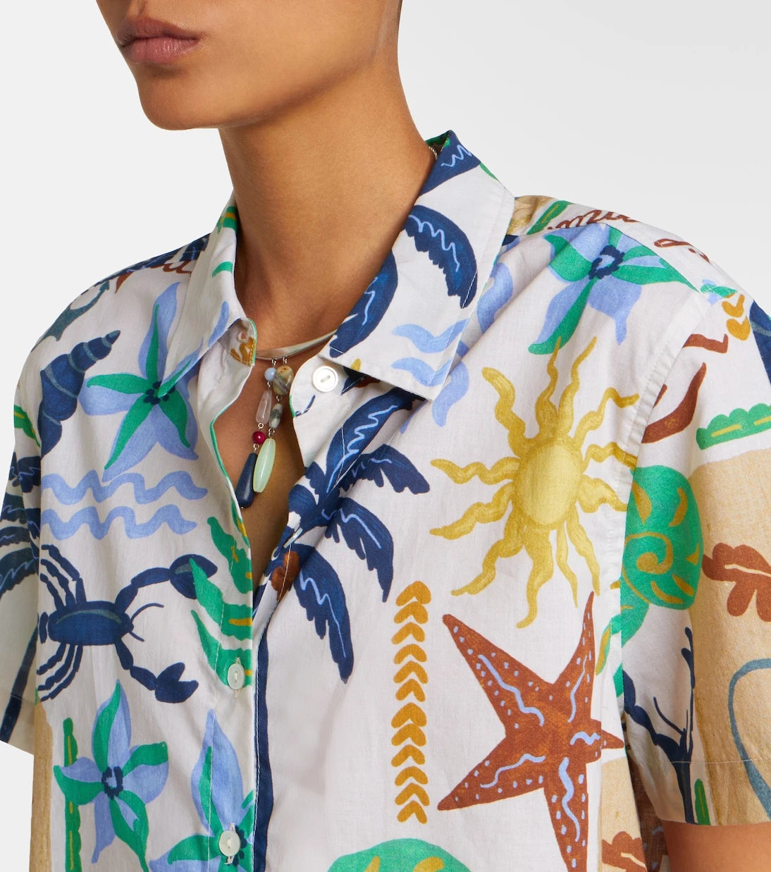 Velvet - Marnie printed cotton poplin shirt