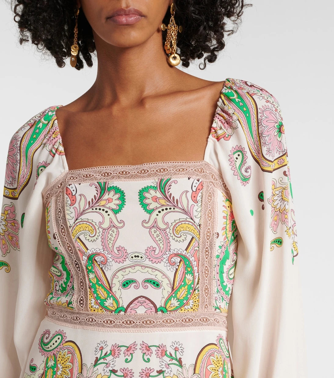 Etro - فستان ميدي مطبوع