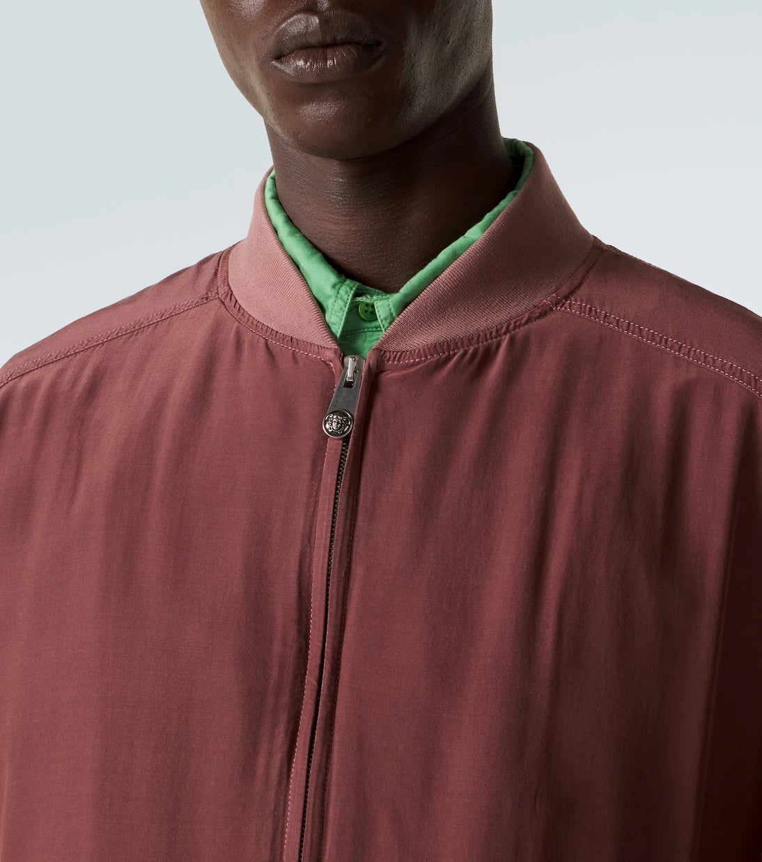 Versace - Oversized silk poplin blouson jacket