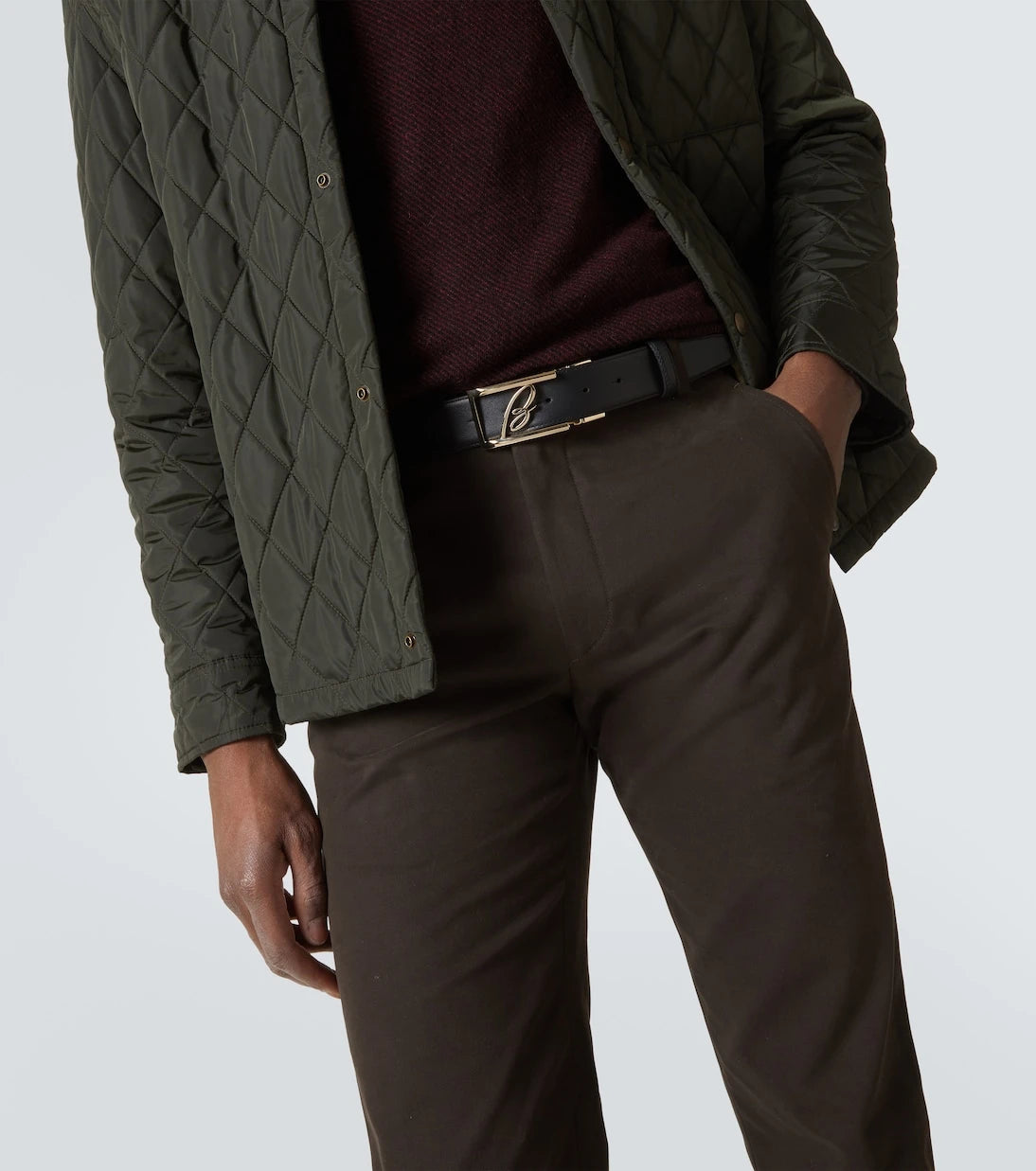 Brioni - Logo leather belt