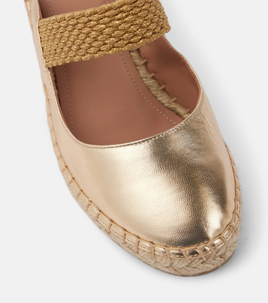 Malone Souliers - Siena 70 leather espadrille wedges