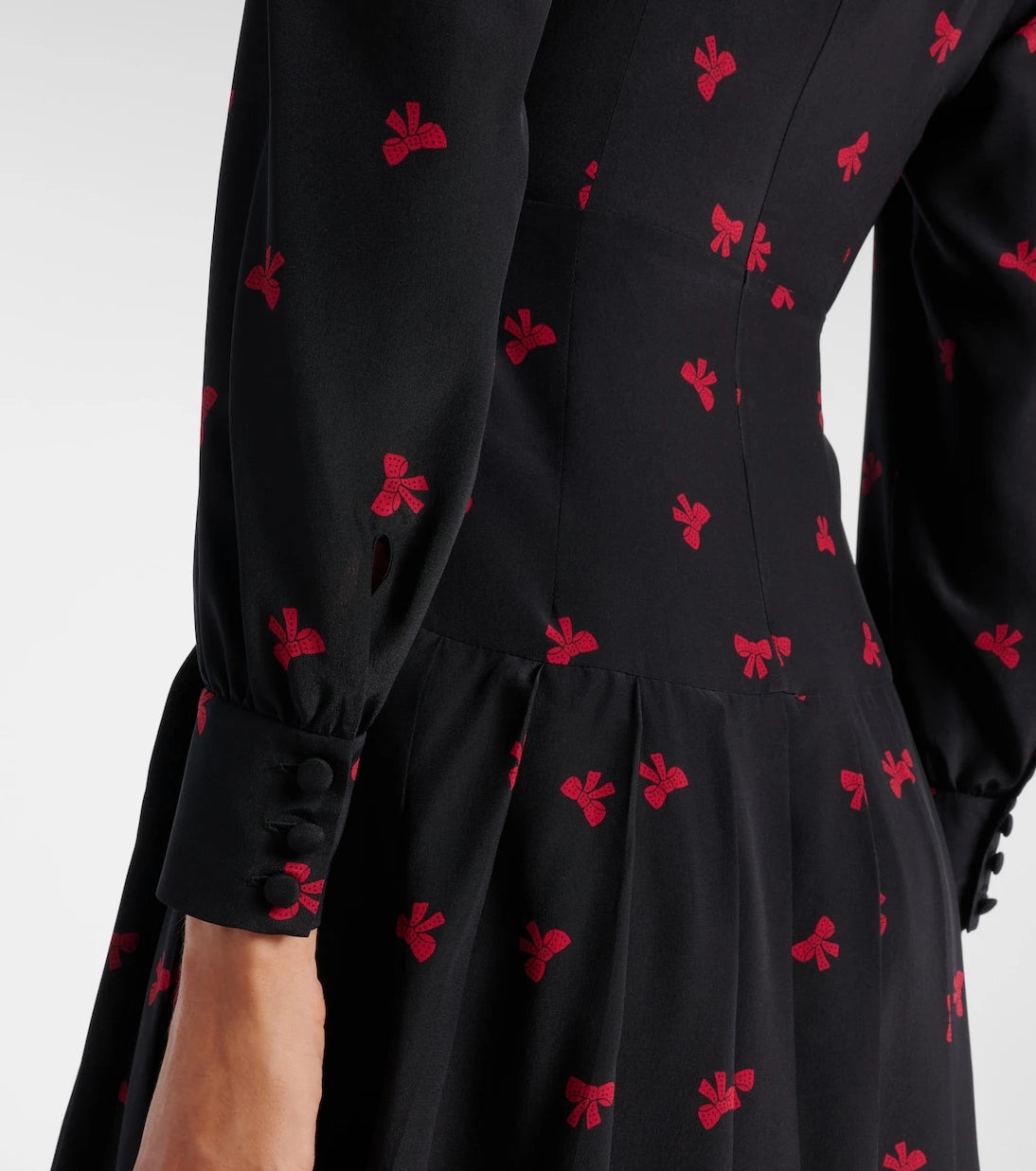 Alessandra Rich - Bow-detail printed silk midi dress