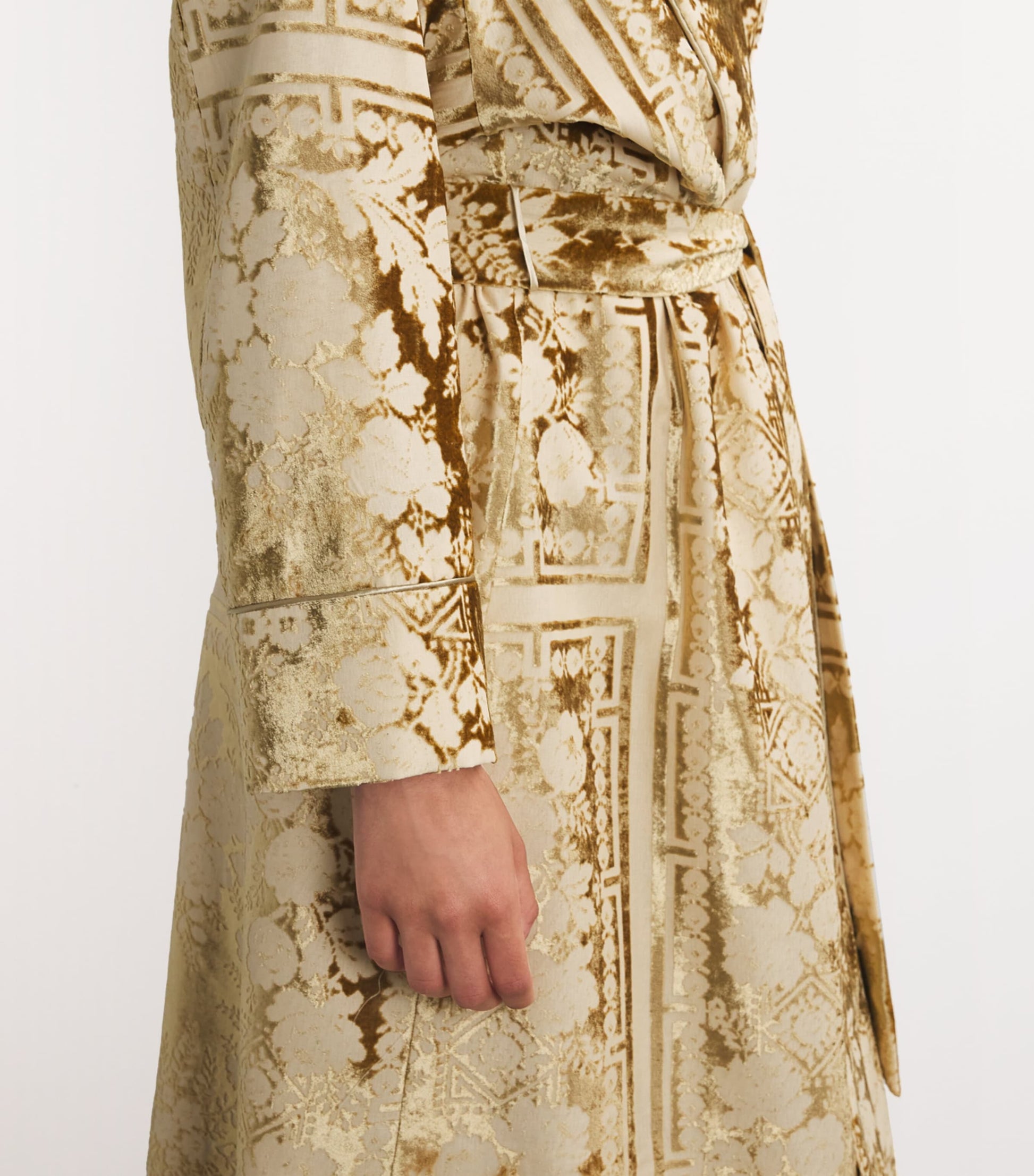 Gold Jacquard Liquid Velvet Robe