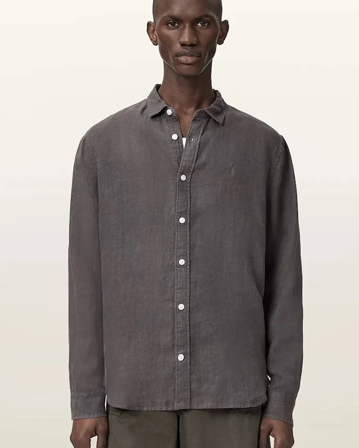AllSaints erkek keten gömlek LOOM