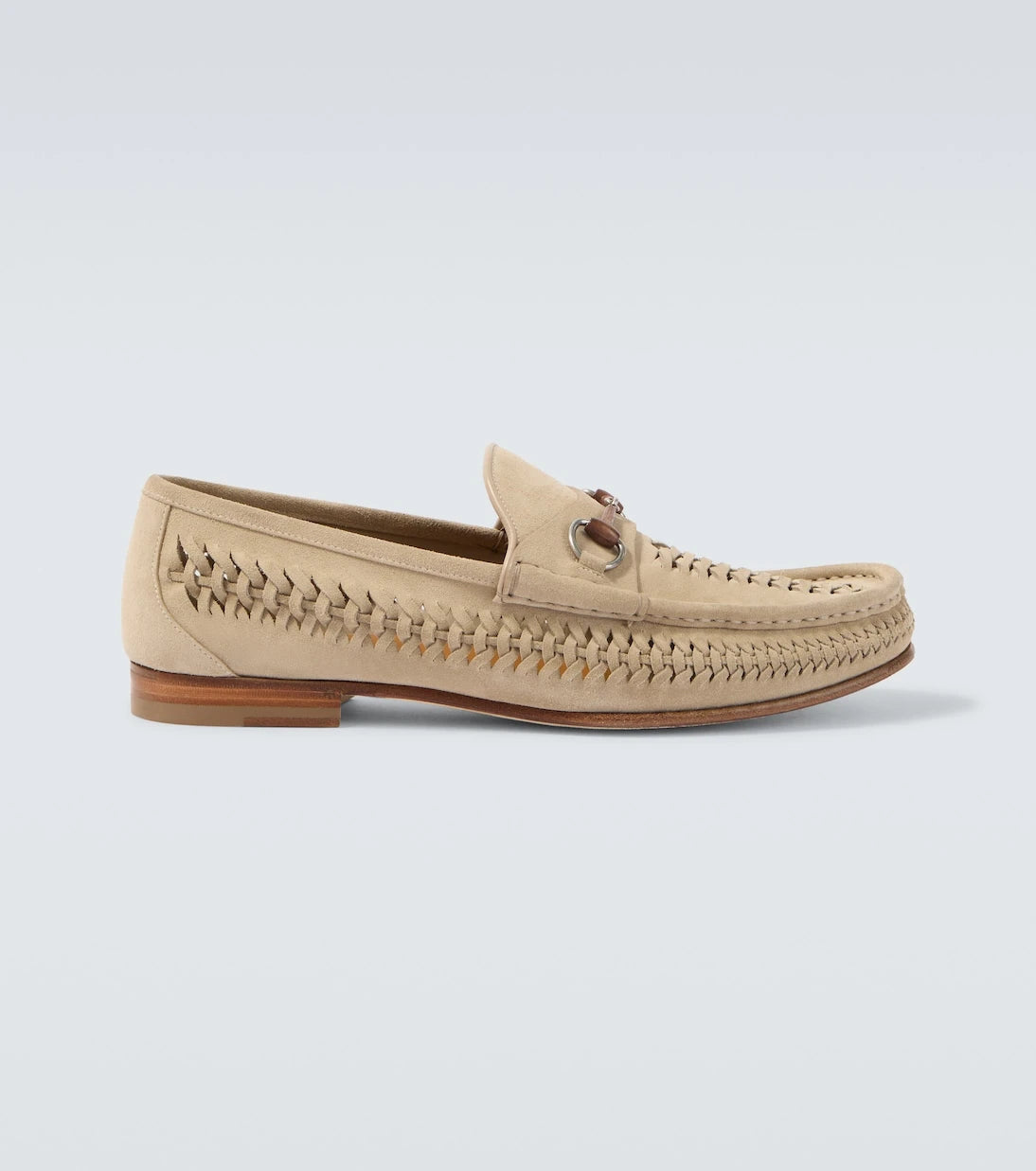 Gucci - Horsebit 1953 woven suede loafers