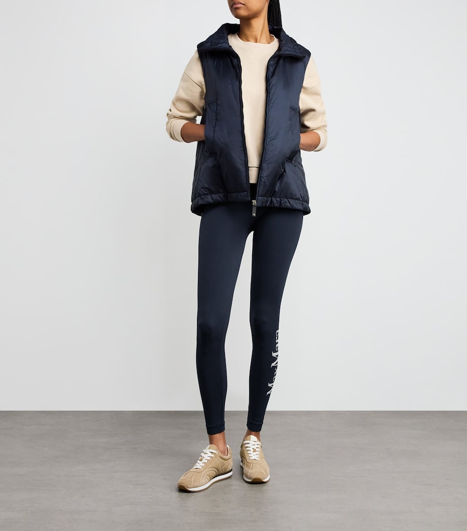 Max Mara Blue Logo Leggings