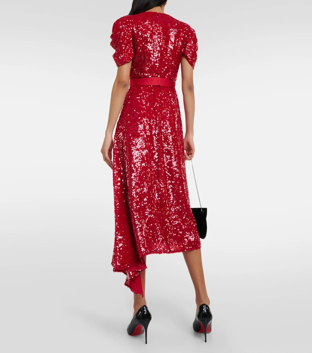 Erdem - Asymmetric sequined midi dress