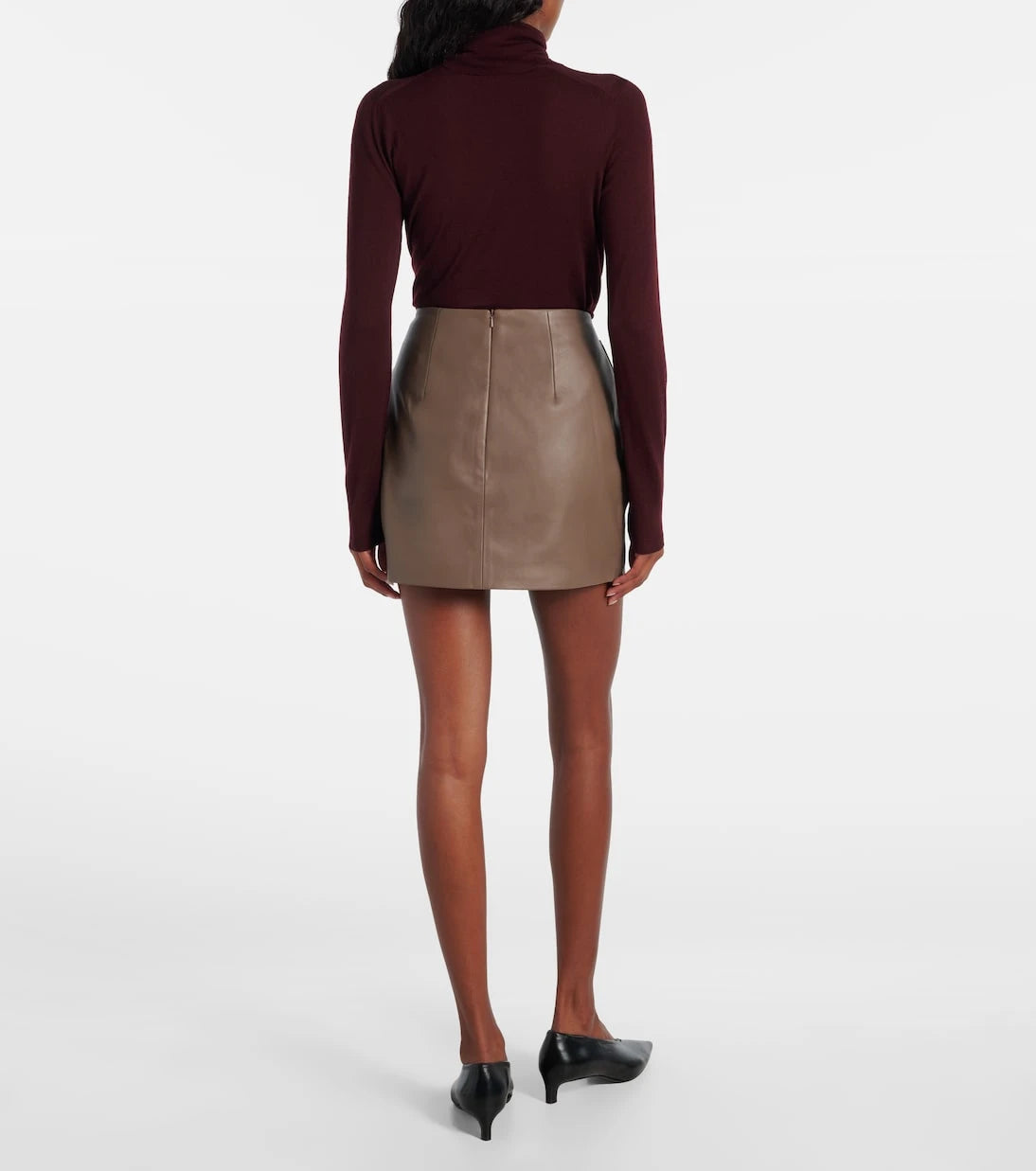 Tove - Liss pleated leather miniskirt