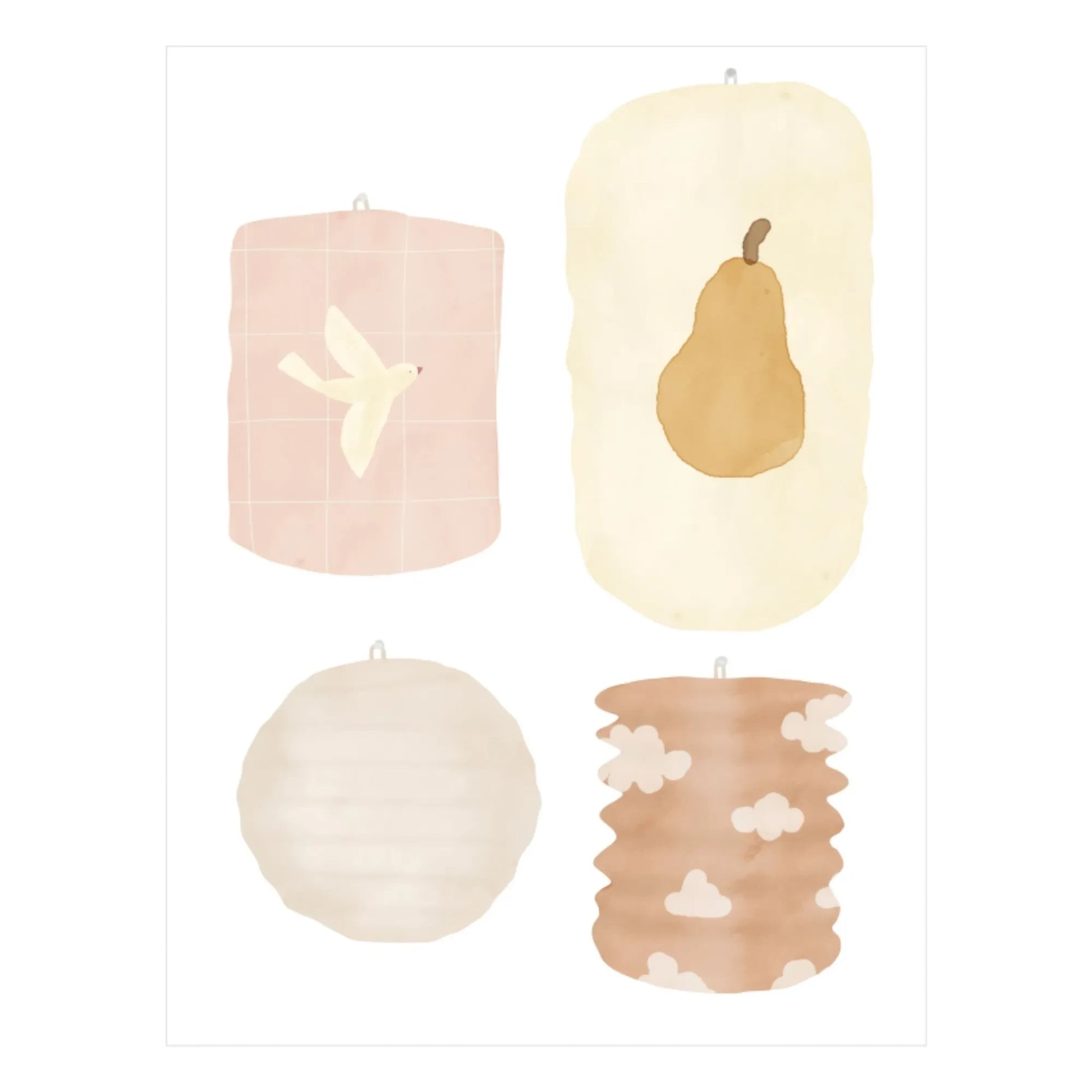 MIMI'lou - Lampions stickers | Cream
