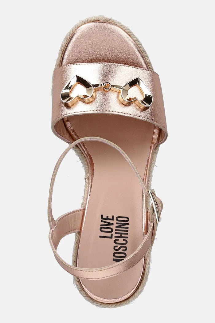 Love Moschino kadın eğimli platform sandalet ayakkabı