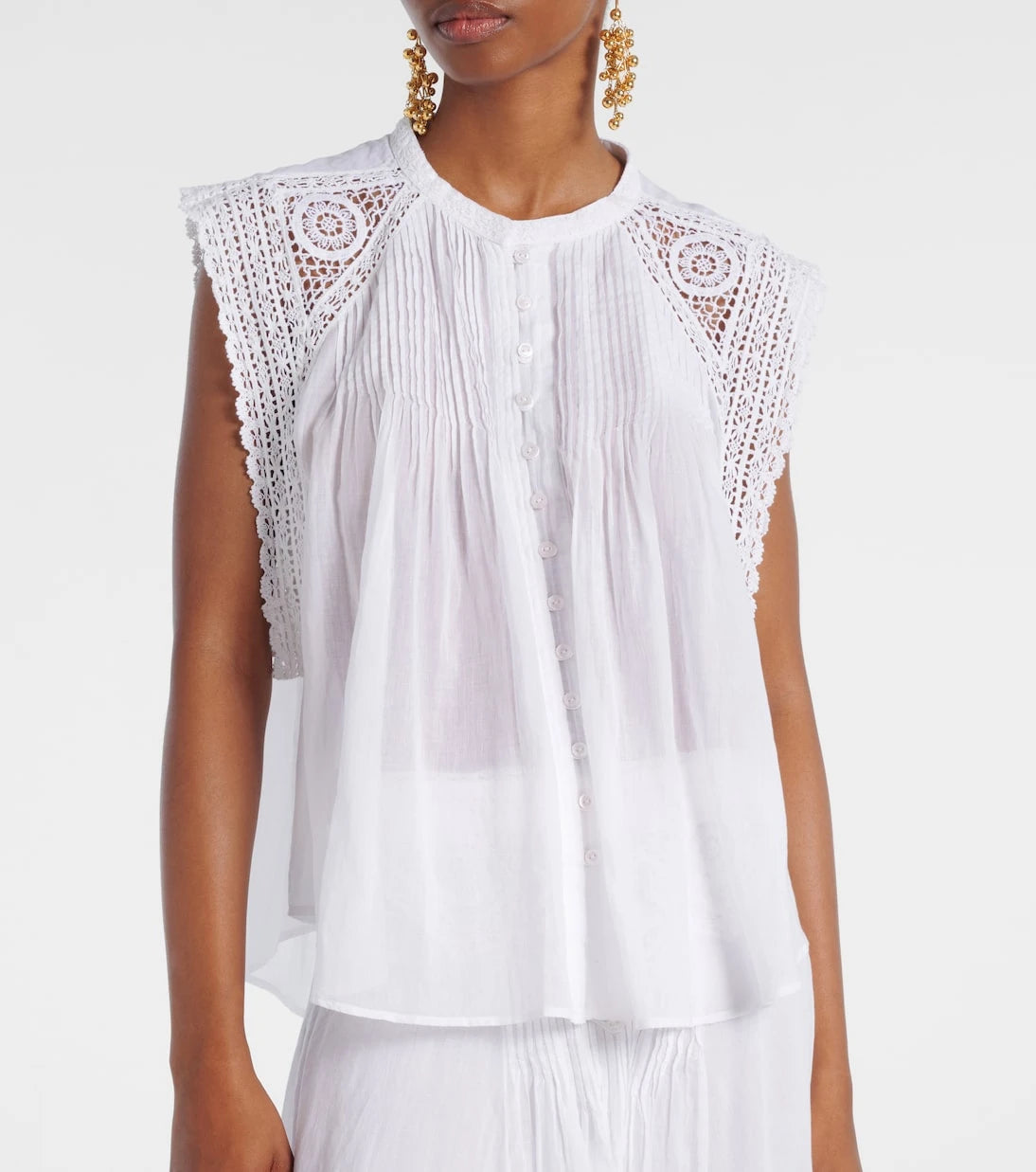 Marant Etoile - Grecia lace-trimmed cotton blouse