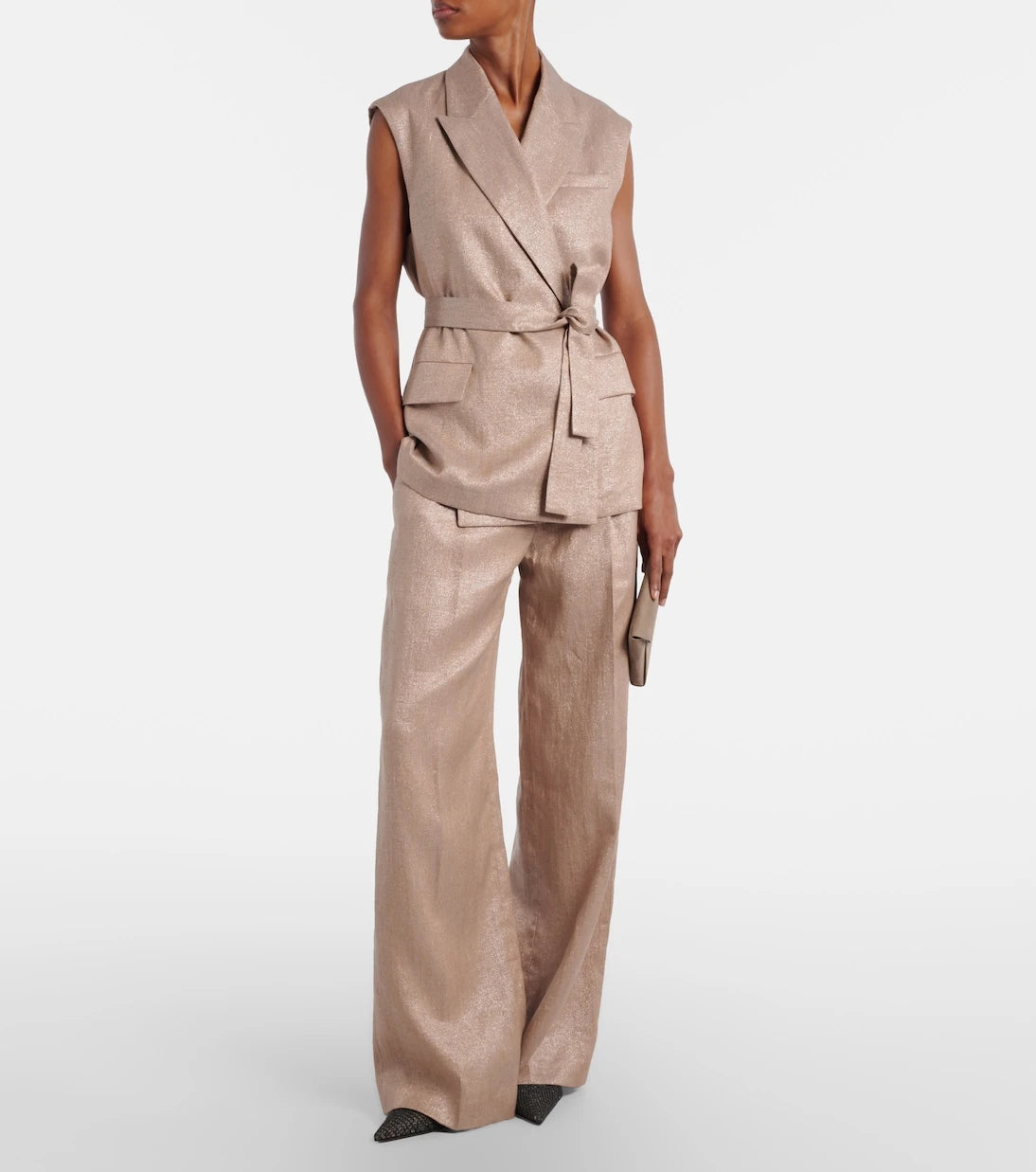 Brunello Cucinelli - Linen-blend wide-leg pants