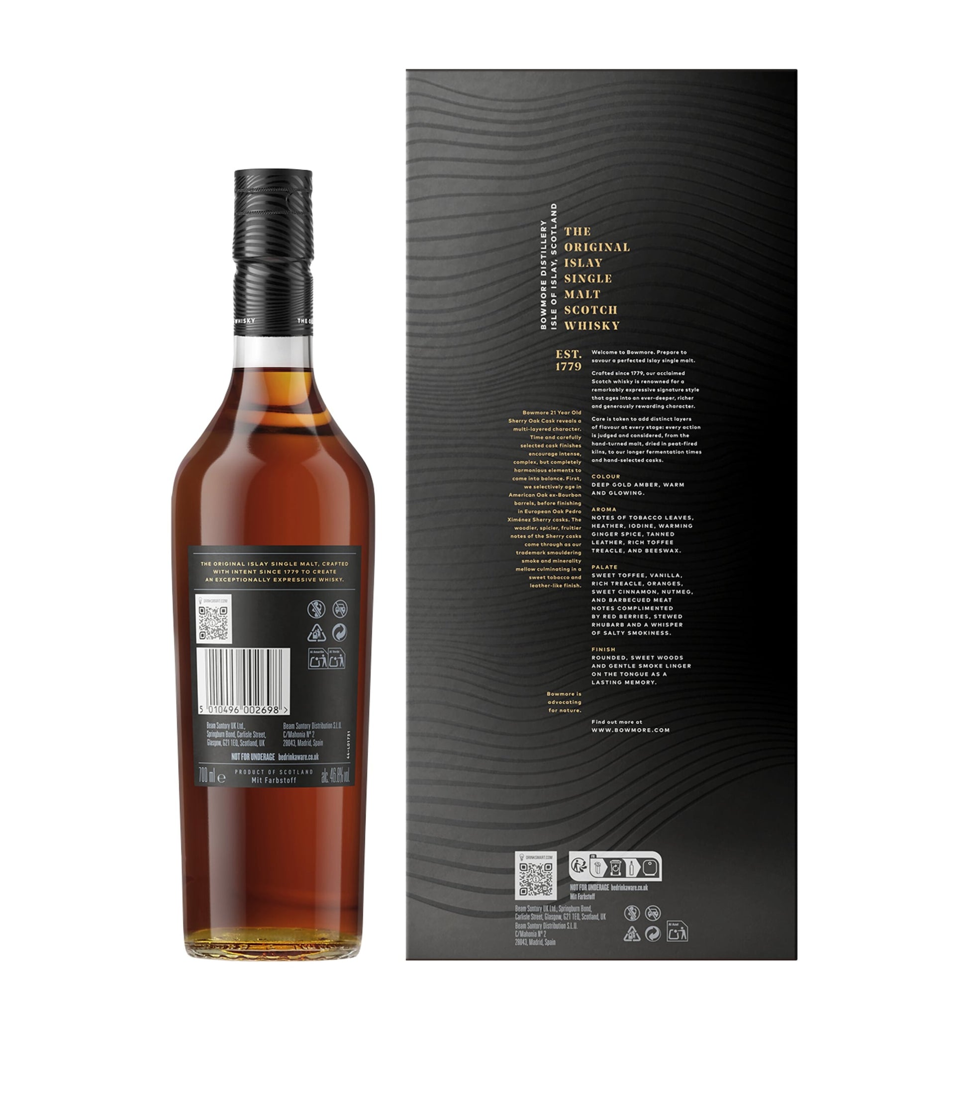 Bowmore 21-Year-Old Sherry Oak Cask Single-Malt Scotch Whisky (70cl)