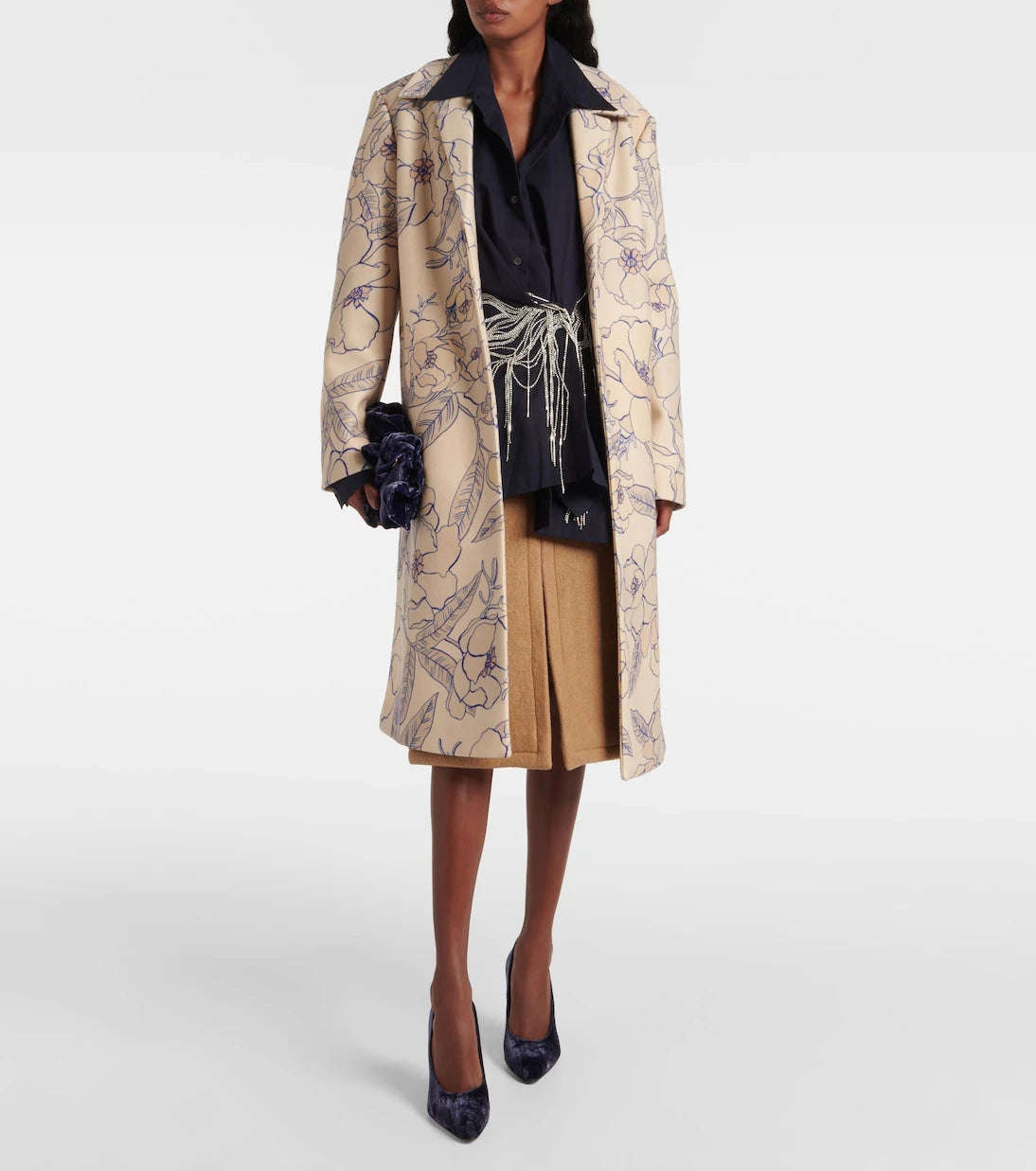 Dries Van Noten - Wool midi skirt