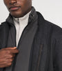Grey Cashmere-Blend Vest-Lined Bomber Jacket