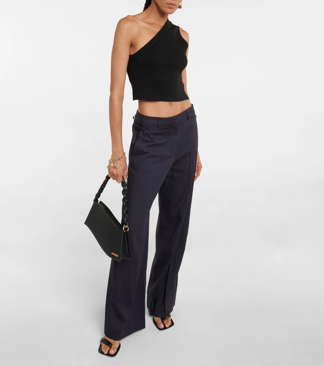 Jacquemus - La Maille Ascu cropped linen-blend top