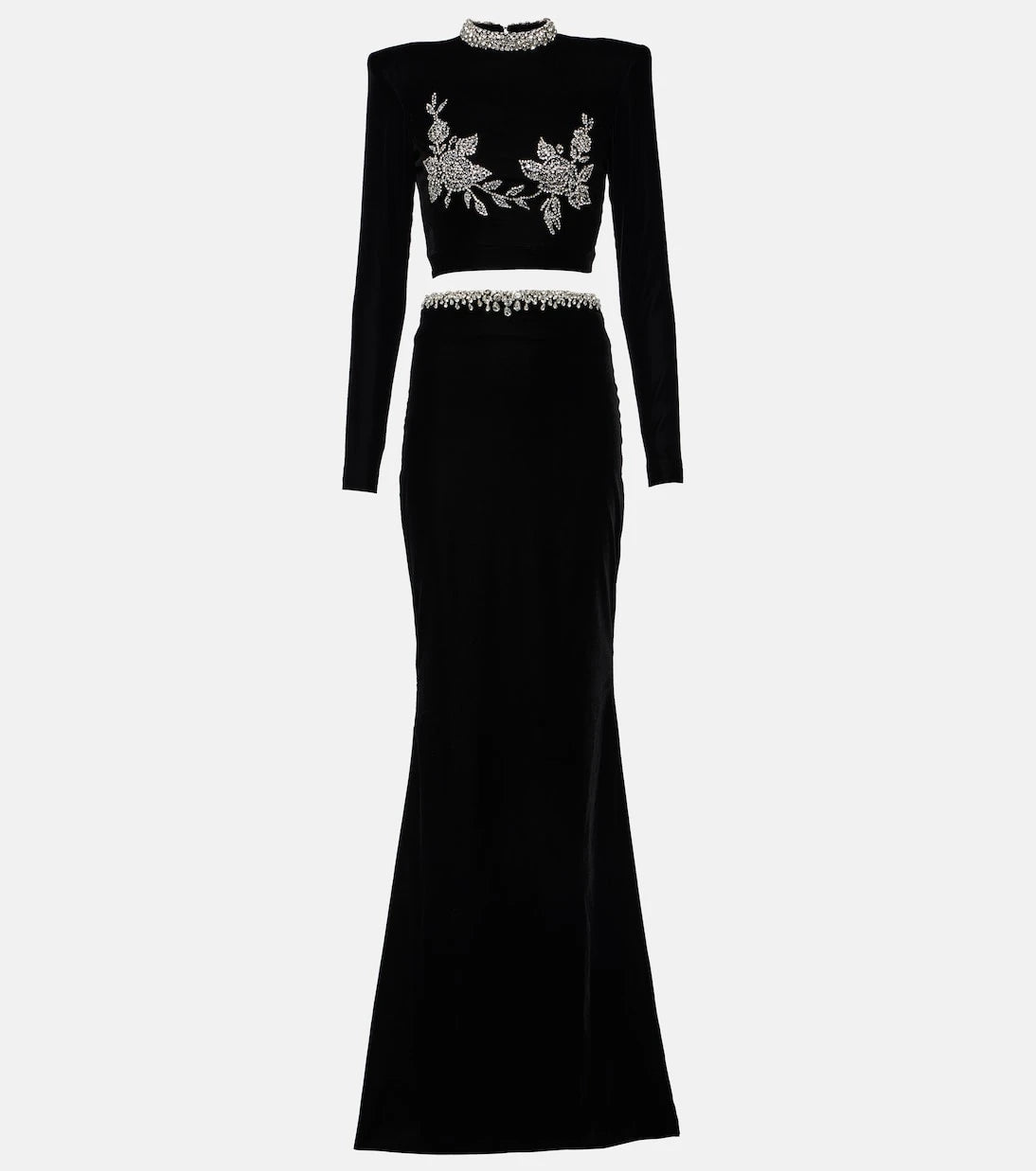 Miss Sohee - Embroidered crop top and maxi skirt