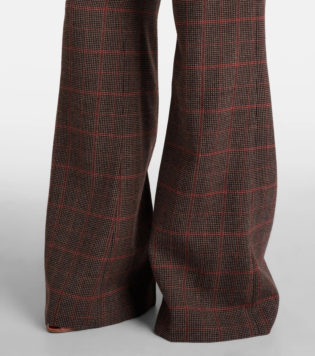 Chloé - Checked high-rise wool flared pants
