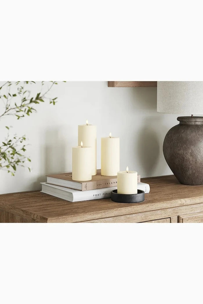 Led свещ Deluxe Homeart Cream Bloklys 7,5 x 15 cm
