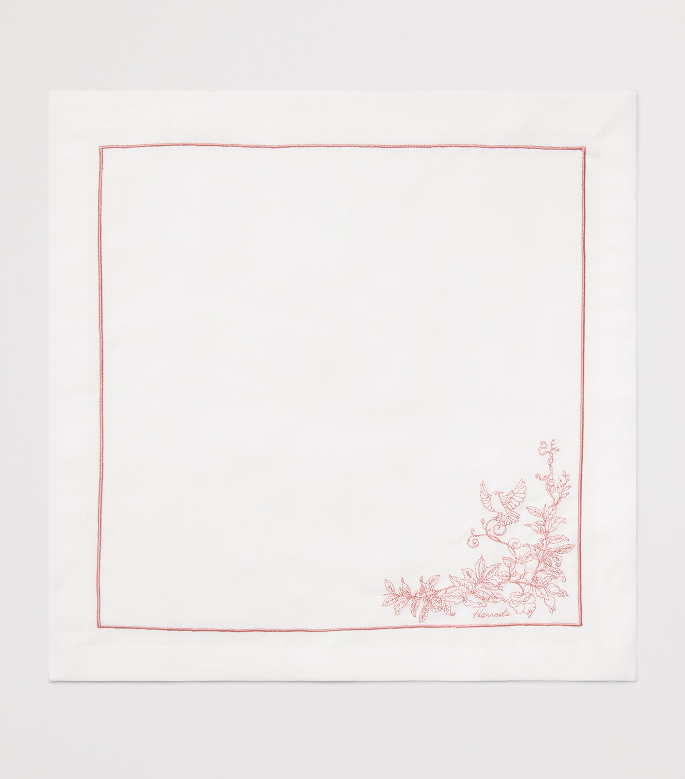 Set of 4 Cotton-Linen Embroidered Napkins