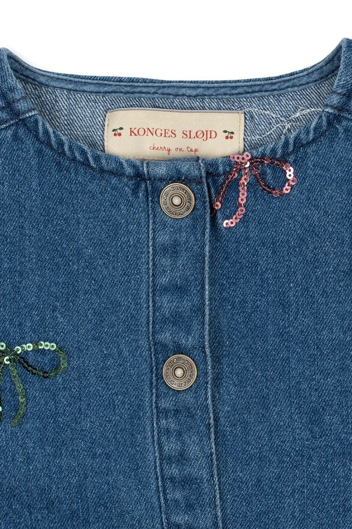 Konges Sløjd MAGOT SEQUIN DENIM JACKET GOTS Çocuk Kot Ceket