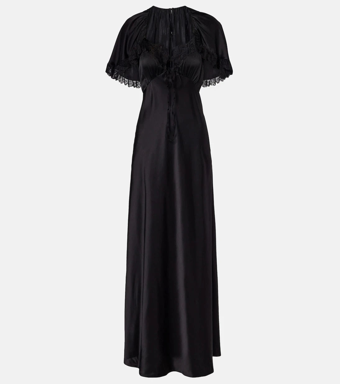 Chloé - Lace-trimmed silk satin maxi dress