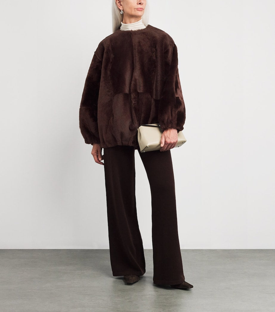 Yves Salomon Red Lacon Lambskin Zip-Up Jacket