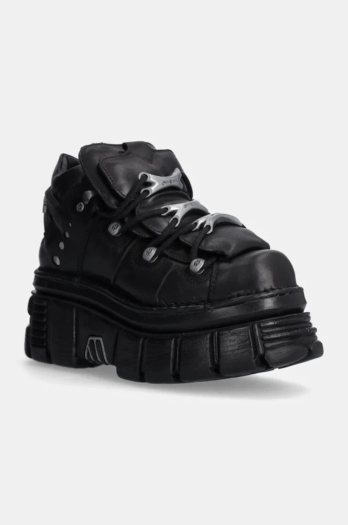 Кожени маратонки New Rock Negro + Nomada Negro + Tower Negro Lateral E-14