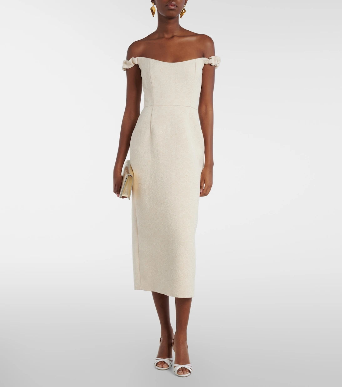 Markarian - Bridal Amina wool-blend jacquard midi dress