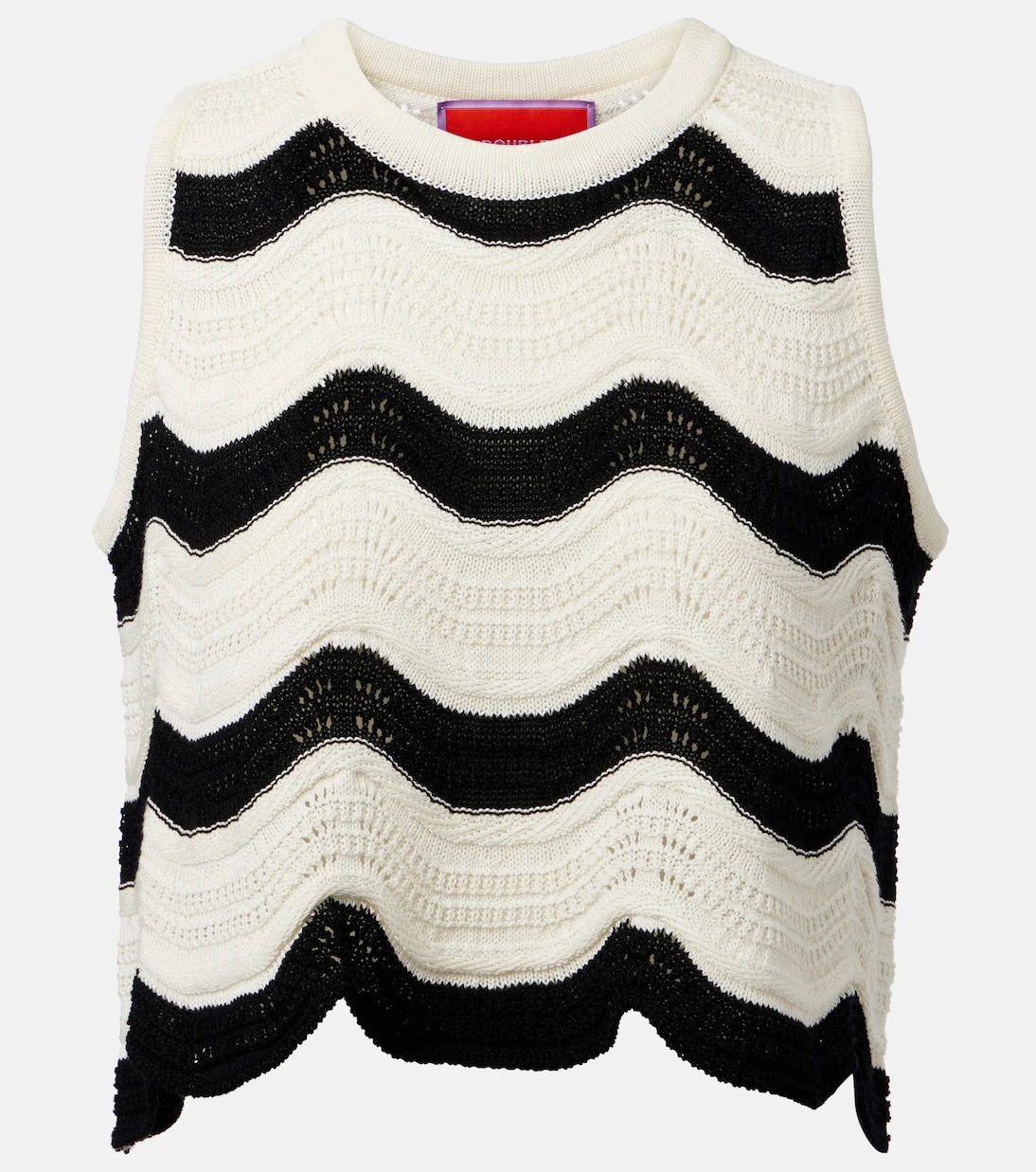 La DoubleJ - Chevron cotton crochet crop top