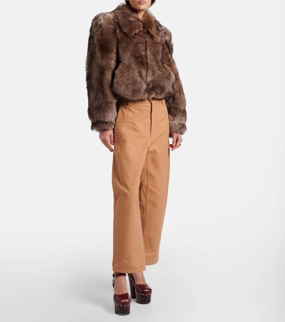 Chloé - Cropped barrel-leg pants