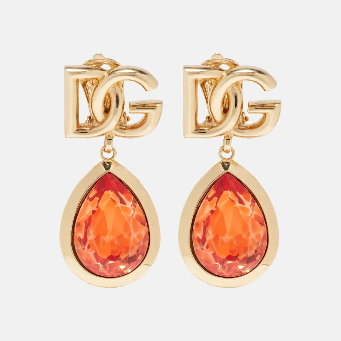 Dolce&Gabbana - DG embellished clip-on earrings